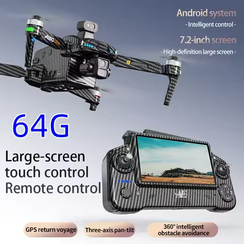 AE60 Carbon Fiber RC Quadcopter with Three-Axis Gimbal System Remote-Controlled Drone One-Click Retu