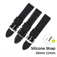 20mm Silicone Watch Strap Rubber Band Bamboo Pattern Watchbands for SEIKO Diver Classic Men Women Sport Bracelet Waterproof