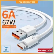 6A fast charging cable for XM USB to Type C head. Type C fast charging cable, 67W fast charging cabl
