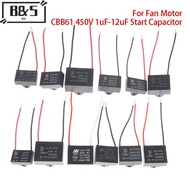 【B&S】 CBB61 450V 1uF~12uF Terminal Ceiling Fan Motor Range Hood Water Heater Running Rectangle Start