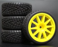 4pcs 1/10 RC Soft Rubber Touring Tire Tyre Wheel Rim Rc Car Tyres(910Y-8001)