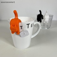 NAY Cat Shaped Tea Bag Holder 3D Cat Shape Tea Bag Ra Tea Infusion Cup Clip Label Party Home Decor C