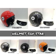 FAST SHIPPING😍Helmet sgv star grey red orange black double visor y125 wave lagenda