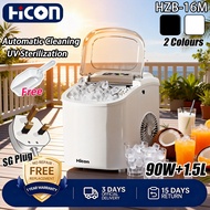 - HICON HZB-16M Ice Maker Countertop, 6 Mins Fast Ice, Self-Cleaning, Small Ice Machine for Home Bar