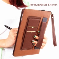 Huawei Mediapad M5 8.4 inch PU Leather Case Hand Holder Strip Cover