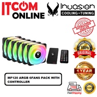 INVASION MF120 12CM ARGB 6FANS PACK CASING FAN WITH CONTROLLER & REMOTE (FAN-INV-MF120-6PCK)