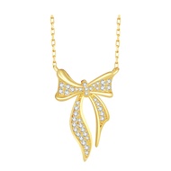 CTS สร้อยคอโบว์พู่รูปผีเสื้อเคลือบชุบทองเงิน925เครื่องประดับสำหรับปาร์ตี้ทันสมัยของผู้หญิง CHOW TAI