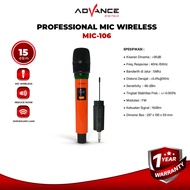 ADVANCE - Mic Single Wireless Professional Recharger (MIC-106) Mic Profesional UHF Wireless