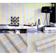 Wallpaper Bedroom wallsticker Jalur Biru Waterproof Cabinet  kertas dinding KYK
