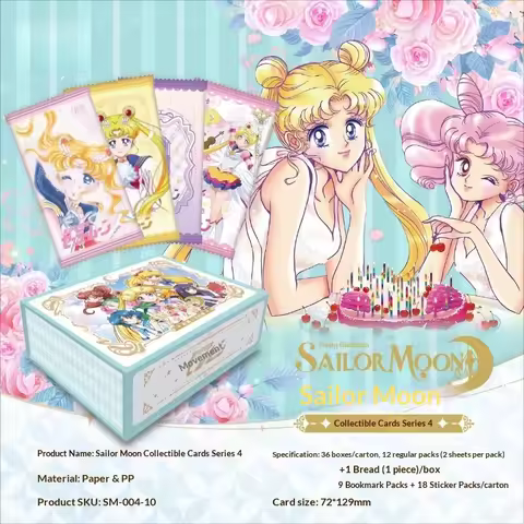 Genuine Sailor Moon 4th Series Collectible Cards Classic Mica Pendant Starlight Enamel Anime Cards f