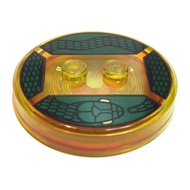 Brick2cube Part-Dimensions Toy Tag 4 x 4 x 2/3 with 2 Studs and Trans-Orange Bottom with Black Snake