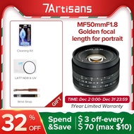 yuan6 7artisans Lenses 50mm F1.8 Large Aperture Portrait Prime Lens For Canon EOS-M M50II Sony E A6000 FUJIFILM FX X-S10 Micro 4/3 DSLRs Lenses