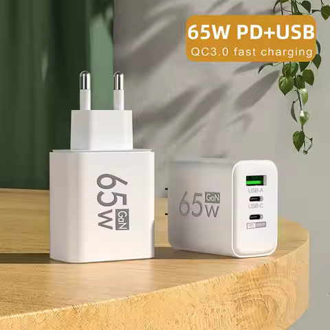 65W GAN USB C Fast Charging Quick Charger Multi Port Charging Head 5V2A EU US Standard For Iphone Xi