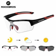 MERAH ROCKBROS 10112 Photochromic Sun Glasses Red Cycling Glasses