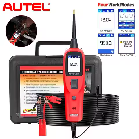 Autel PowerScan PS100 Automotive Circuit Tester Scan Probe Test Kit Electrical System AC DC Voltage 