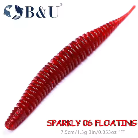 B&U Floating Soft Worm Fishing Lure Stick Tail Artificial Loach Senko Swimbait Jig Wobbler Fishing T