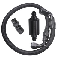 Custom an6 fuel filter 6an black nylon braided hose fuel line assembly for Honda Civic