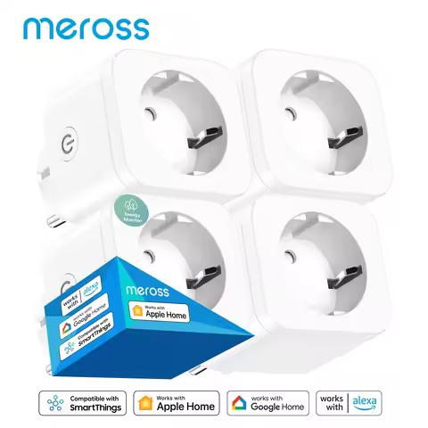 Meross HomeKit WiFi Smart Plug 16A EU Socket with Energy Monitor Timer Function Voice Control via Al