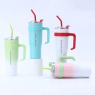 New Product Cross-Border Big Mac Gradient Ice Mac Cup 40oz Straw Handle Car Cup Large Capacity Stain