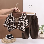 New Autumn Spring Boys Children's Baby Causal Sweater Coat T-Shirt Causal Pants 3pcs/set Kids Suit C