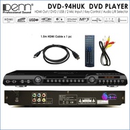DENN DVD-94HUK KARAOKE DVD PLAYER (HDMI Output / 2 Mic Input / Key Control / Audio L-R Selector)