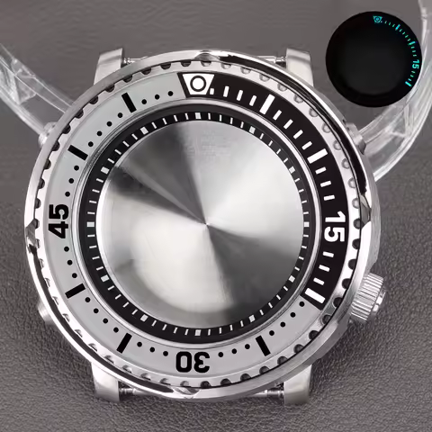 for 43mm Tuna Canned Mod Watch Case With black ring For NH35 NH36 NH70 4R36 Movement Sapphire Glass 