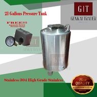 Pressure Tank for Water 21 Gallons with Free Automatic Switch and Gauge