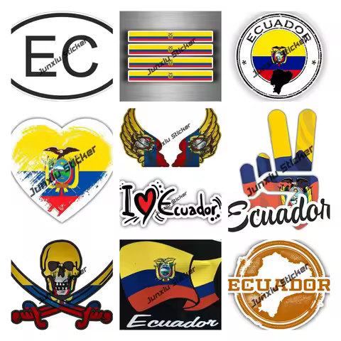 Ecuador Flag Wings Creative Auto Motorcycle Car Stickers Decal Victory Gesture Jack Rackham Pirate E