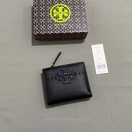 พร้อมสต็อกของแท้ Tory Burch McGraw Mini กระเป๋าสตางค์พับได้หนังสีดำ