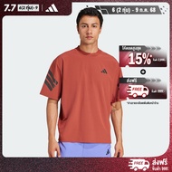 adidas เทรนนิง & Gym & Training เสื้อยืดออกกำลังกายผ้าทอ Gym+ 3-Stripes ผู้ชาย สีแดง JC5242