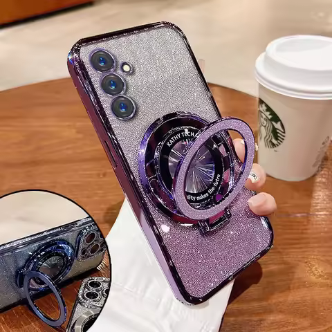 Samsung S24FE Case Luxury with bracket Glitter Case For Samsung Galaxy Note 20 Ultra 10 S24 S23 S22 