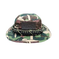 Camouflage Forest Hat Green-Black Rope Round Size 58-59 Cm.