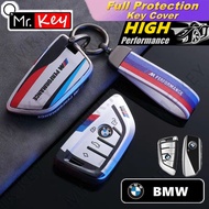 【Mr.Key】BMW Key Case Cover Shell Fob For BMW M Power Rancing Style X1 X3 X5 X6 X7 1 3 5 6 7 Series G20 G30 G11 F15 F16 G01 G02 F48 Keyless