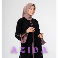 abaya jetblack saudi busui friendly full kancing depan kombinasi list - xl