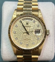 Rolex 18238J 黃金DAY-DATE 電腦面鑽石字