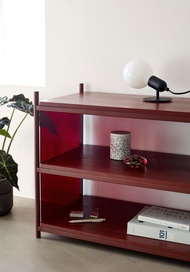 【Hübsch】－020803 簡約酒紅色木板置物架 電視櫃 收納架