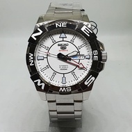 [Original] Seiko 5 Sports SRPA63K1 Stainless Steel White Dial Analog Men Watch