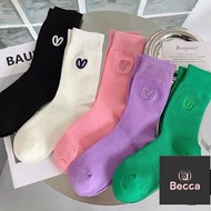 Drop 59 Yuan⬇️29 Yuan💝Becca-z0185 [Ready Stock-Fast Shipping Socks] Popular Style Embroidered Heart 