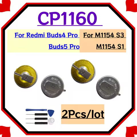 2pcs Replace Battery CP1160 For Redmi Buds4 Pro Buds5 Pro Buds 5 Pro M1154S3 M1154 M1154S1 M1154 S1 