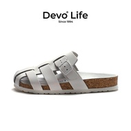 รองเท้าแตะผู้หญิง Devo Life รองเท้าแตะแบบสวมสบาย พื้นยาง ทรงหัวมน ระบายอากาศได้ดี สวมใส่สบาย ฤดูร้อน