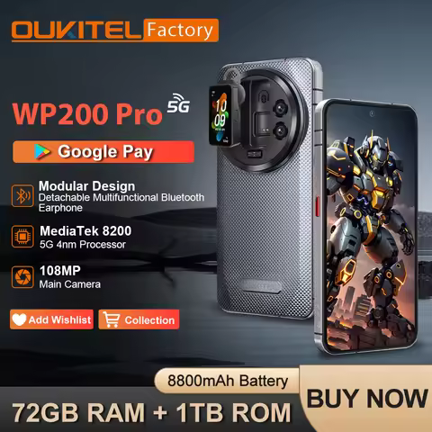 Oukitel WP200 Pro 5G Modular Rugged Phone Detachable Earphone watch 24GB(Up to72GB)RAM 1TB ROM MTK82