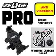 Zedge Motorcycle Phone Holder PRO Handphone Mount (with wireless charging add on)