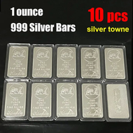 high-quality 10pcs 1 ounce Fine Silver Bullion Bars Silver Bars Collectible Gifts Replica Bars In st