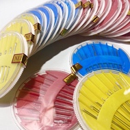 Dozens of Sewing Needles Set of Mica Containers, Dozens of 12 Containers