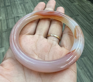 [ HCM ] Vòng tay nữ đá mã não tròn hồng trắng tuyệt đẹp-vòng thời trang cao cấp.