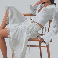 Godmother Culture กระโปรงผูกเชือก Ivory Breeze