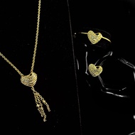 Paseris - Women's Gold Plated Hollow Necklace Bracelet Ring Set (Cap 875)