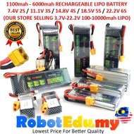 🔋7.4V 11.1V 14.8V 18.5V 22.2V 2-6S 25C 40C 1100mah 3000mah 5000mah Lipo Rechargeable RC Tamiya Racin