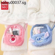 Miniso MINISO Premium Strawberry Bear Plush Messenger Pain Bag Cartoon Stitch Small Bag Three-Eyed Boy Shoulder Bag