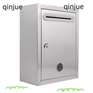 QINJUE Mailbox, 3 Sizes Waterproof Letter Box,  Stainless Steel with Locks Ballot Box Outdoor